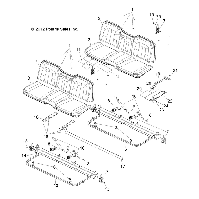 Assembly-Seat,Rngr,Back,Blk,Suede M by Polaris