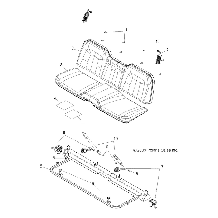 Assembly-Seat,Rngr,Back,Blu/Suede M by Polaris