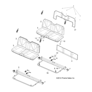 Assembly-Seat,Rngr,Btm,Blk/S.Met by Polaris 2685621 OEM Hardware P2685621 Off Road Express Drop Ship