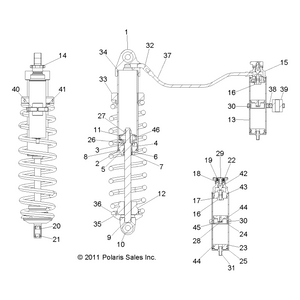 Assembly-Shock,Walkerevans,Rr,I.Red by Polaris 1823887-293 OEM Hardware P1823887-293 Off Road Express Drop Ship