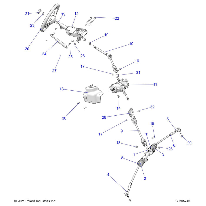 Assembly-Tilt,Steering,Rvtd,M10,Blk by Polaris