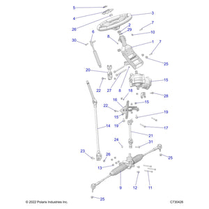 Assembly-Tilt,Steering,Rvtd,M10,Blk by Polaris 1830049-458 OEM Hardware P1830049-458 Off Road Express