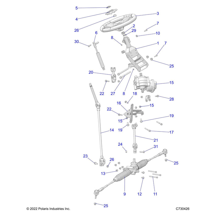 Assembly-Tilt,Steering,Rvtd,M10,Blk by Polaris