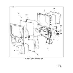 Assembly-Window-Door,Rear,Lh,Smg by Polaris 2636483 OEM Hardware P2636483 Off Road Express