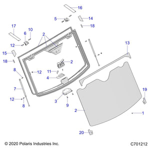 Assembly-Wndshld,Gl,To by Polaris 2637604 OEM Hardware P2637604 Off Road Express Drop Ship