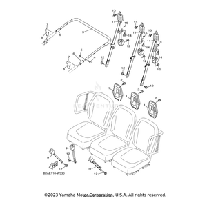 Assist Grip Assembly., 1 by Yamaha 1XD-F470J-00-00 OEM Hardware 1XD-F470J-00-00 Off Road Express