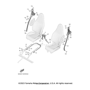 Assist Grip Assembly., 1 by Yamaha 2MB-F470J-00-00 OEM Hardware 2MB-F470J-00-00 Off Road Express