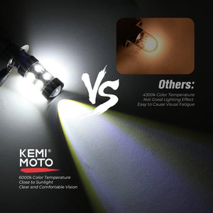 ATV 100W LED Head Lamp Bulb For Honda / Yamaha 2pcs by Kemimoto B0801-01201BK Headlight Bulb B0801-01201BK Kemimoto
