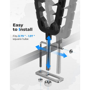 ATV Gun Mount with Rubber Straps for 0.79"-1.97" Square Tube by Kemimoto B1709-00601BK Gun Mount B1709-00601BK Kemimoto