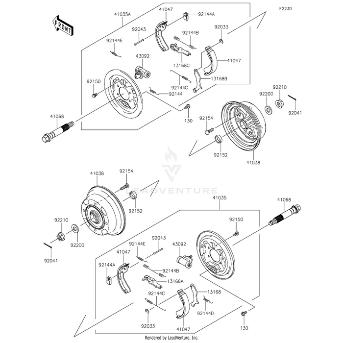 Axle,Fr by Kawasaki