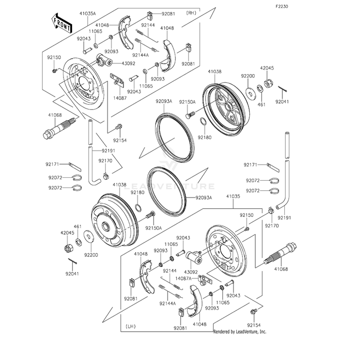 Axle,Fr by Kawasaki