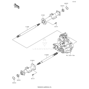 Axle,Lh by Kawasaki 41068-0037 OEM Hardware 41068-0037 Off Road Express Peach St