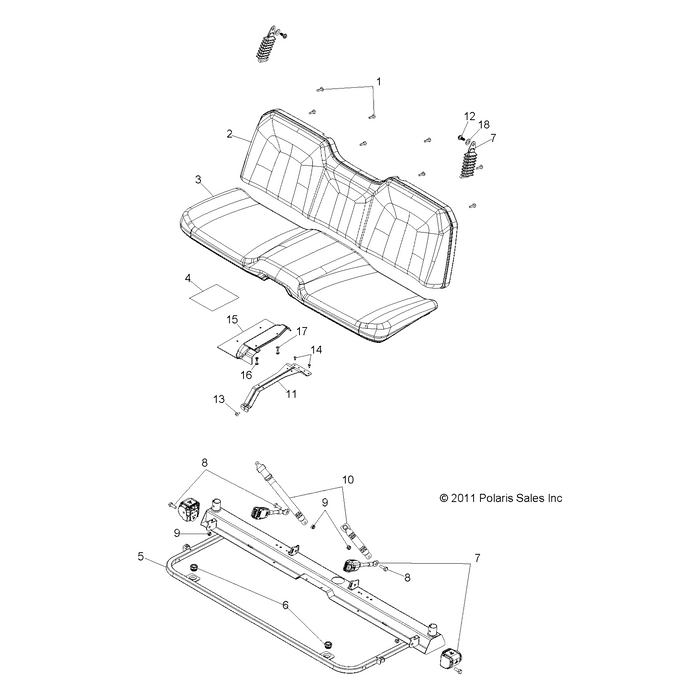 Back Panel-Seat,Blk by Polaris