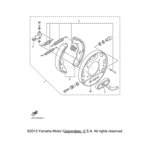 Backing Plate Assembly 1 by Yamaha JN6-F7280-03-00 OEM Hardware JN6-F7280-03-00 Off Road Express