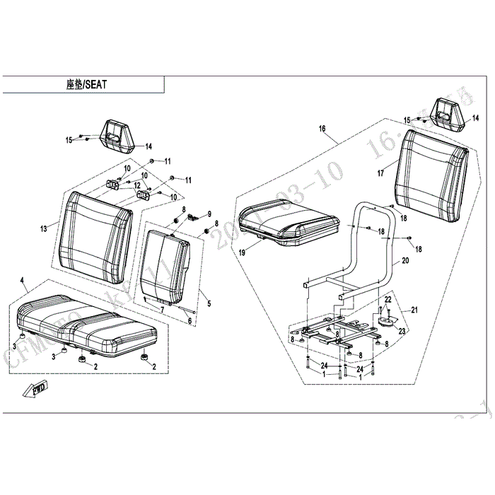 Backrest Assy by CF Moto