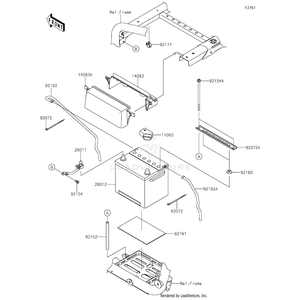 Band,Battery by Kawasaki 92072-0844 OEM Hardware 92072-0844 Off Road Express Peach St