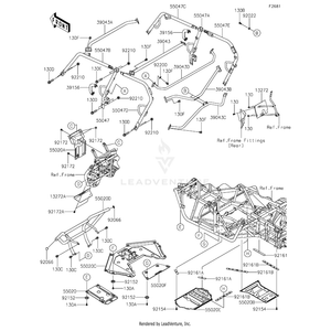 Bar-Comp,A/C-Pillar,Lh,T.Black by Kawasaki 55047-0373-388 OEM Hardware 55047-0373-388 Off Road Express Drop Ship