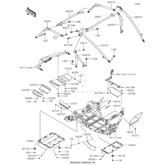 Bar-Comp,A-Pillar,Lh,T.Black by Kawasaki