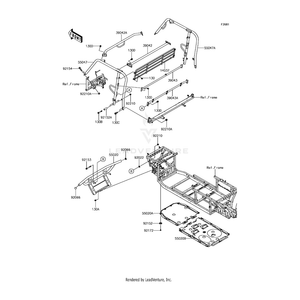 Bar-Comp,B-Pillar,Lh,T.Black by Kawasaki 55047-0351-388 OEM Hardware 55047-0351-388 Off Road Express Drop Ship