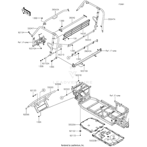 Bar-Comp,B-Pillar,Lh,T.Black by Kawasaki 55047-0363-388 OEM Hardware 55047-0363-388 Off Road Express Drop Ship