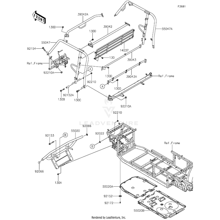 Bar-Comp,B-Pillar,Lh,T.Black by Kawasaki