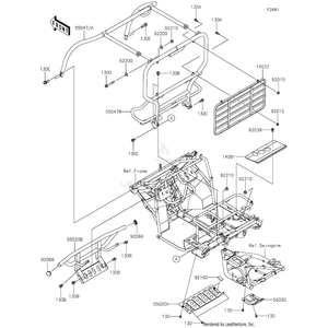 Bar-Comp,Front,T.Black by Kawasaki 55047-0355-388 OEM Hardware 55047-0355-388 Off Road Express Drop Ship