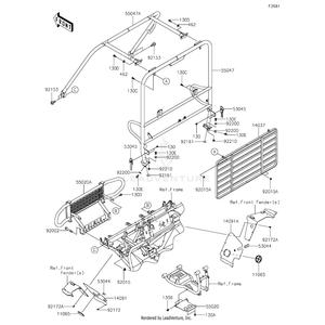 Bar-Comp,Front,T.Black by Kawasaki 55047-7514-388 OEM Hardware 55047-7514-388 Off Road Express Drop Ship