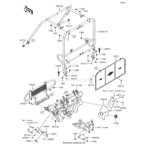 Bar-Comp,T.Black by Kawasaki 55047-0330-388 OEM Hardware 55047-0330-388 Off Road Express Drop Ship