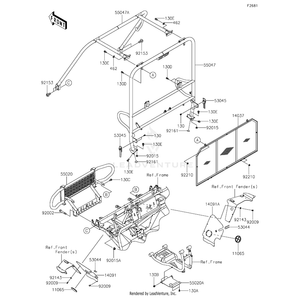 Bar-Comp,T.Black by Kawasaki 55047-0354-388 OEM Hardware 55047-0354-388 Off Road Express Drop Ship