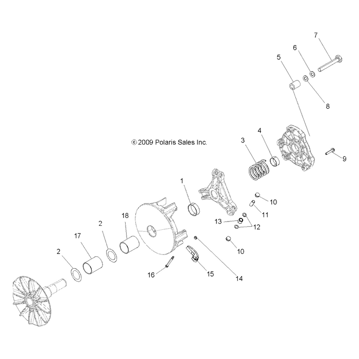 Basic Drive Clutch Bearing Asse by Polaris