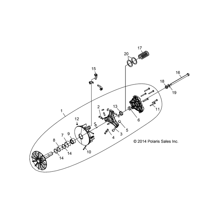 Basic Ebs Drive Ctch Assembly by Polaris