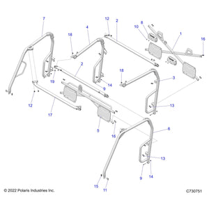 Basic Headrest, Gloss Black, Rg by Polaris 5455668-070 OEM Hardware P5455668-070 Off Road Express