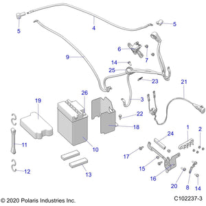 Battery, 195 Cold Crank Amps by Polaris 4140006 OEM Hardware P4140006 Off Road Express