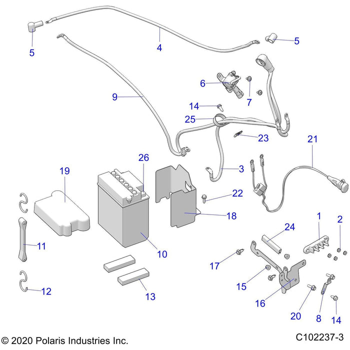 Battery, 195 Cold Crank Amps by Polaris