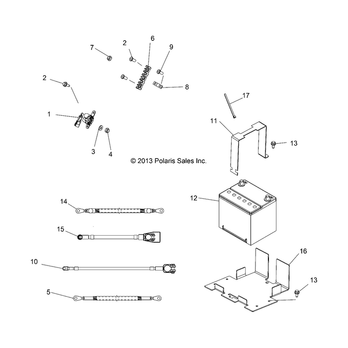 Battery Tray Bracket, Medium Gl by Polaris