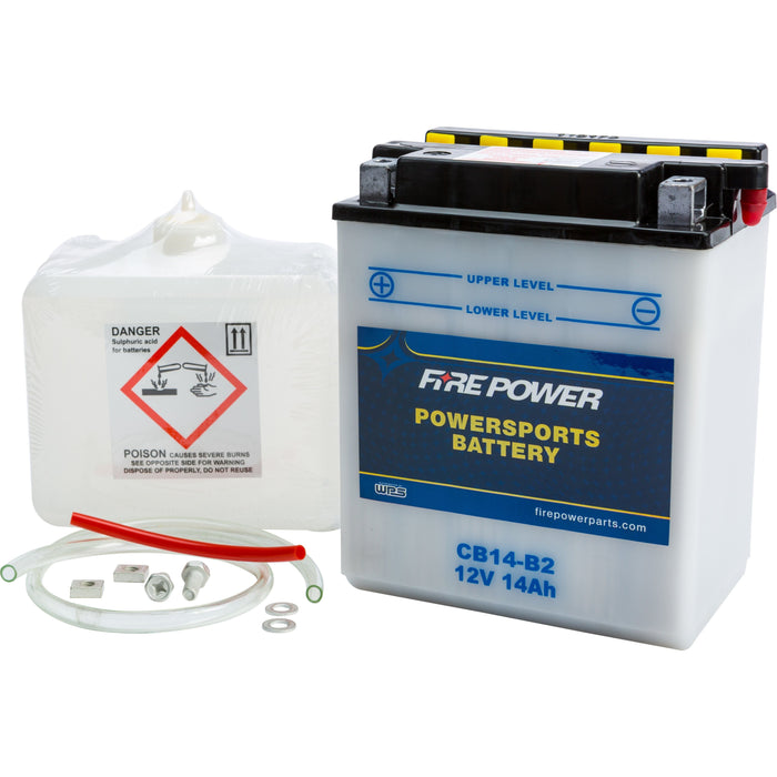 Battery W/Acid Cb14-B2 12V Heavy Duty by Fire Power