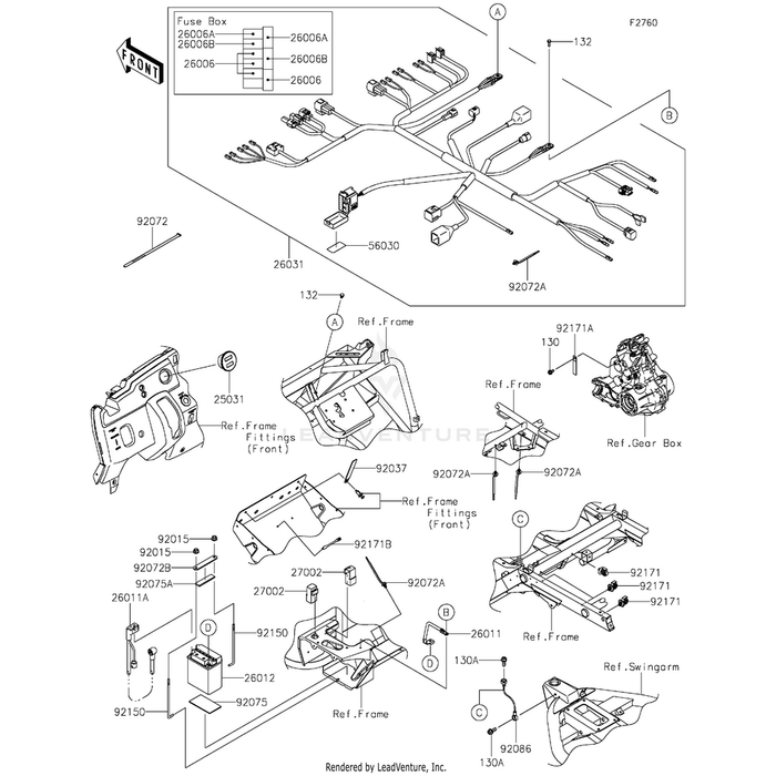 Battery,Yb14A-A2,12V 14Ah by Kawasaki