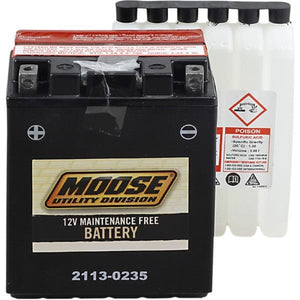 Battery Ytx14Ah-Bs by Moose Utility MTX14AH-BS Conventional Acid Battery 21130235 Parts Unlimited Drop Ship