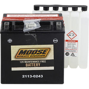 Battery Ytx20Ch-Bs by Moose Utility MTX20CH-BS Conventional Acid Battery 21130243 Parts Unlimited Drop Ship