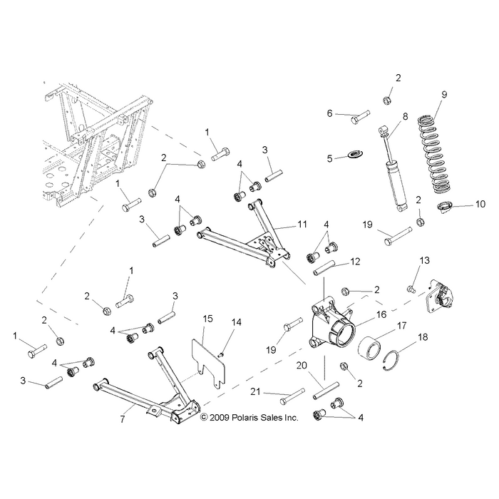 Bearing Carrier, Wheel, Right, by Polaris