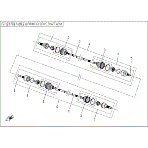 Bearing Kit Front Motion End(Lh) (Fits 7000-270100-1000 Sps Cv Shaft) by CF Moto 9060-270130-1000 OEM Hardware 9060-270130-1000 Northstar Polaris