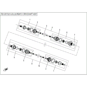 Bearing Kit Motion End(Lh) (Fits 7000-280100-1000 Sps Cv Shaft) by CF Moto 9060-280130-1000 OEM Hardware 9060-280130-1000 Northstar Polaris