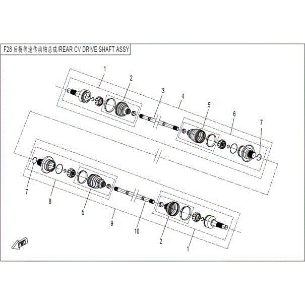 Bearing Kit Motion End(Lh) (Fits 7000-280100-1000 Sps Cv Shaft) by CF Moto