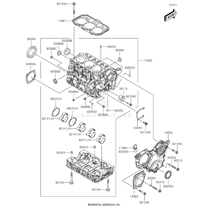 Bearing-Plane,U/S,0.25 by Kawasaki