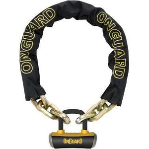 Beast 8016L Chain With U-Lock Black/Yellow 6 Ft by Onguard 45008016L Chain Lock 57-9600 Western Powersports Drop Ship