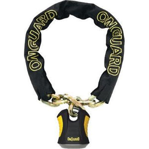 Beast 8018 Chain With Keyed Padlock Black/Yellow 6 Ft by Onguard 45008018 Chain Lock 57-9601 Western Powersports Drop Ship