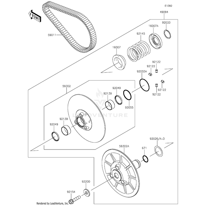 Belt,Cvt by Kawasaki