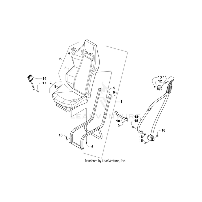 Belt,Seat-3Pt 15.5&Quot; Nar Cable-Assy By Arctic Cat