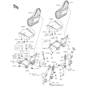 Belt-Seat,Retractor,L=2500 by Kawasaki 53061-0040 OEM Hardware 53061-0040 Off Road Express Peach St