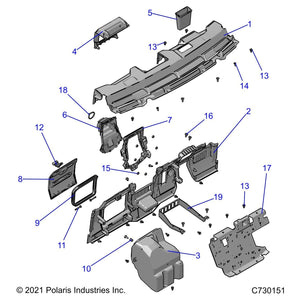 Bezel-7 Display,Blk by Polaris 5458002-070 OEM Hardware P5458002-070 Off Road Express